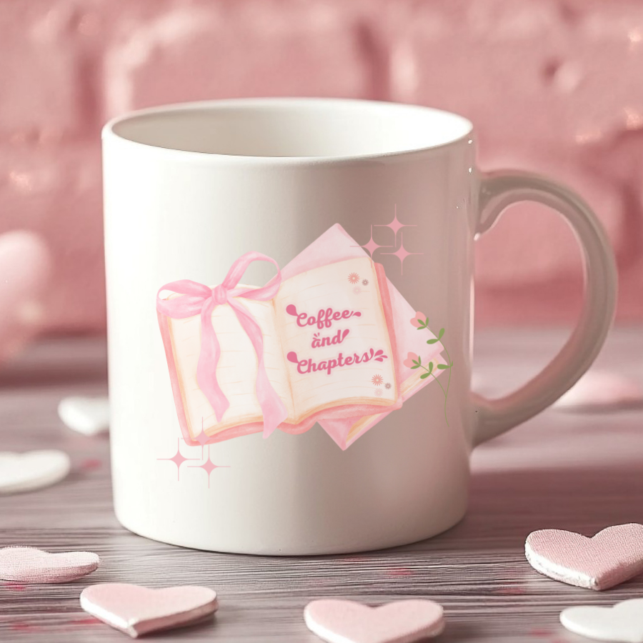 Coffee and Chapters Pink Mug