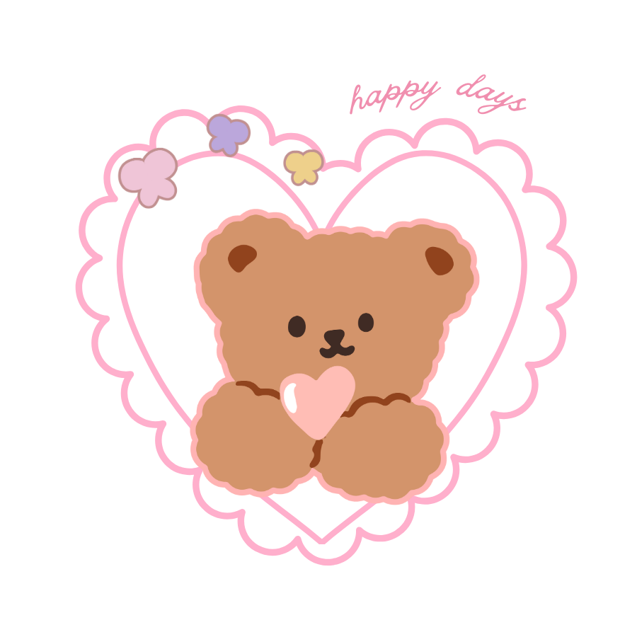 Happy Days Bear Heart Mug