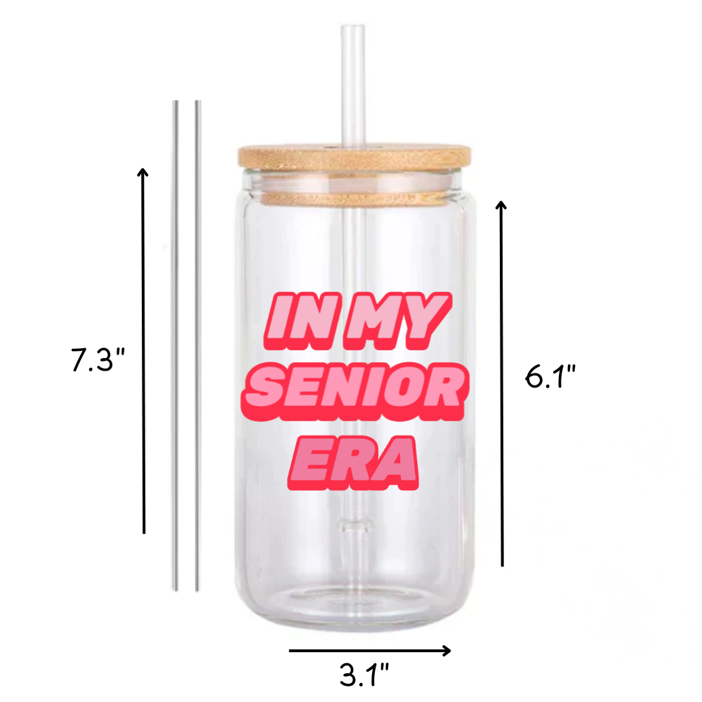 "In My Senior Era" Glass Tumbler