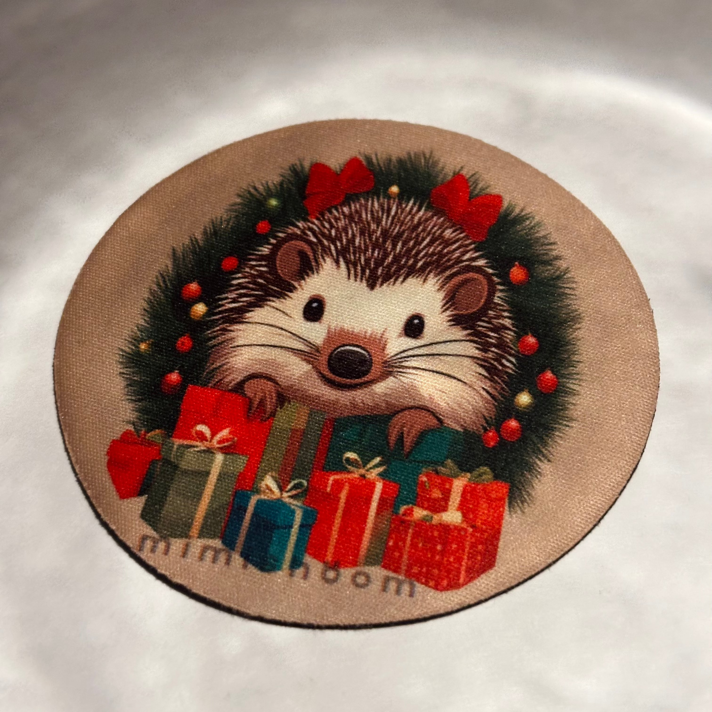 Christmas HedgeHog Fabric Coaster 🦔