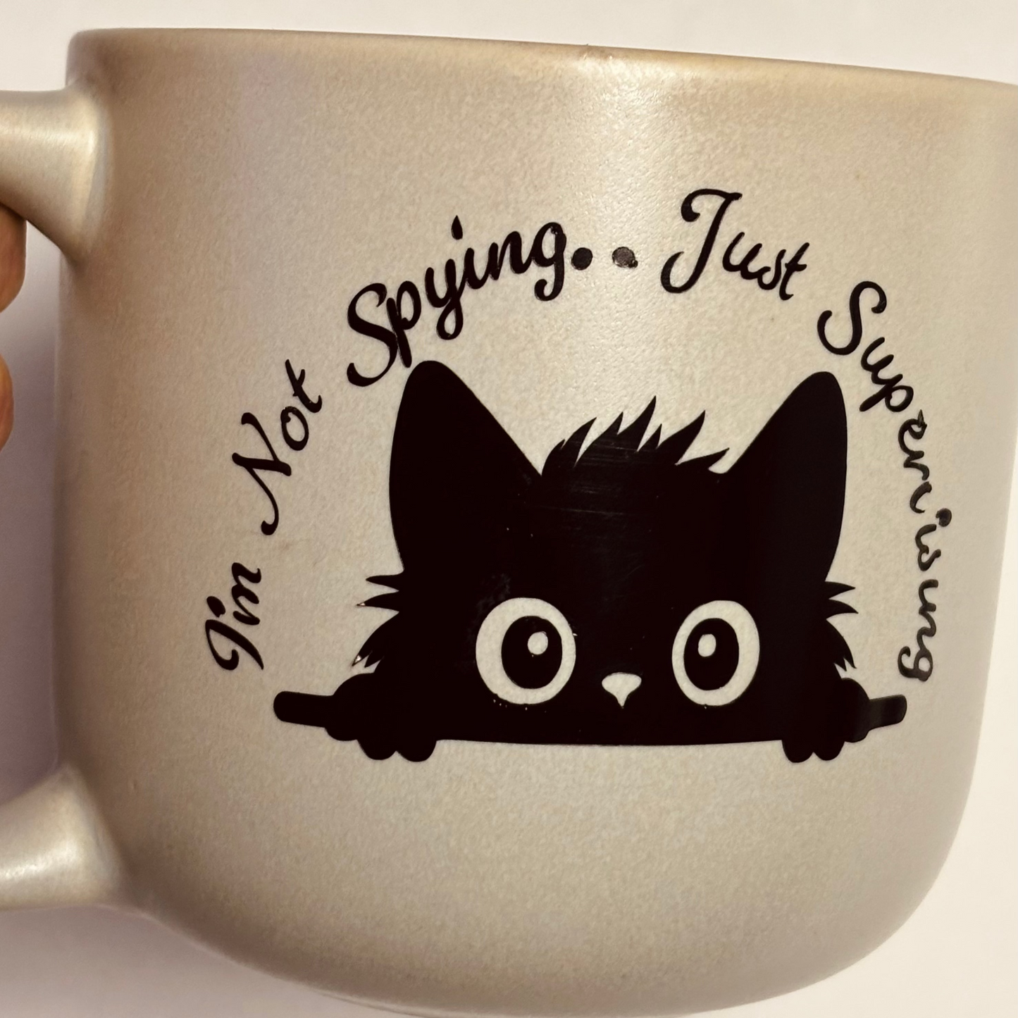 I'm Not Spying, Just Supervising Cat Mug