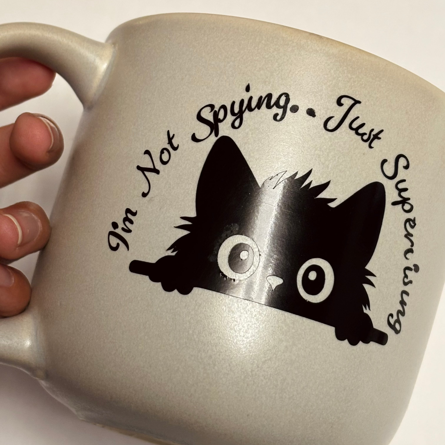 I'm Not Spying, Just Supervising Cat Mug