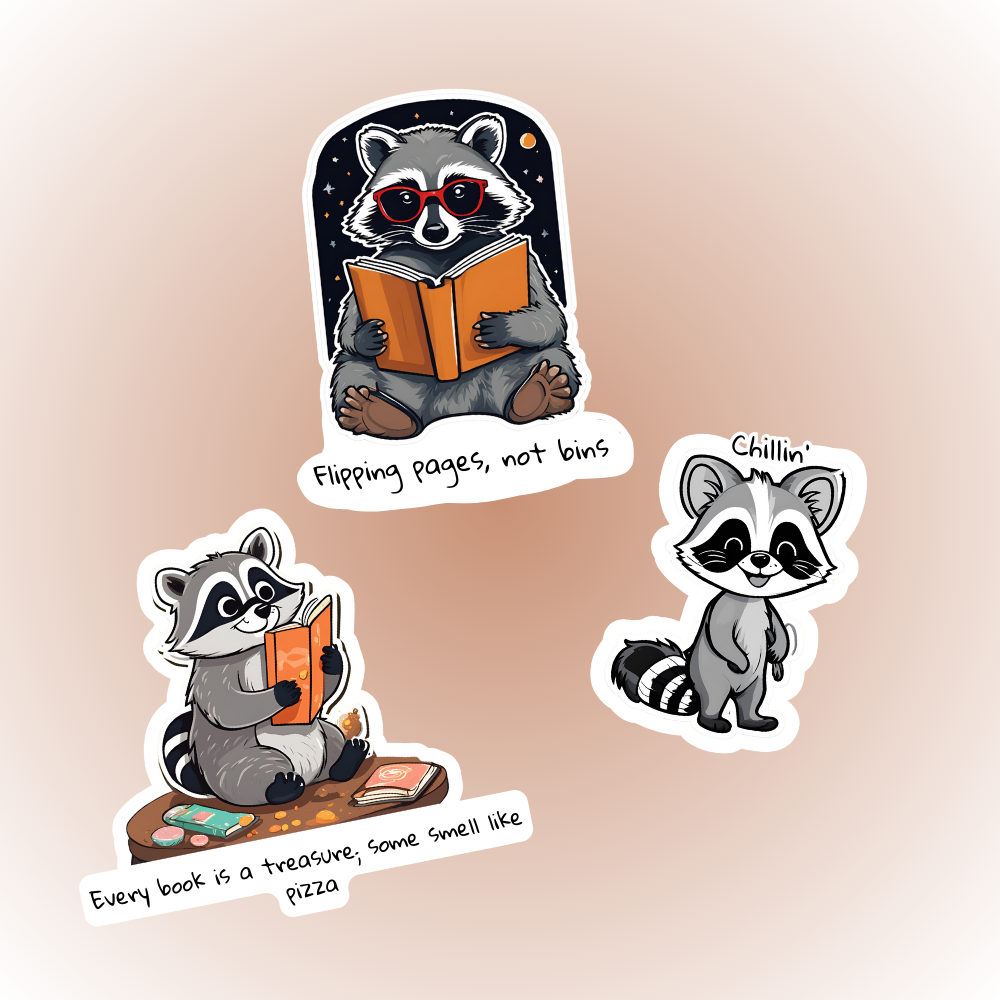 Raccoon Sticker Pack of 3