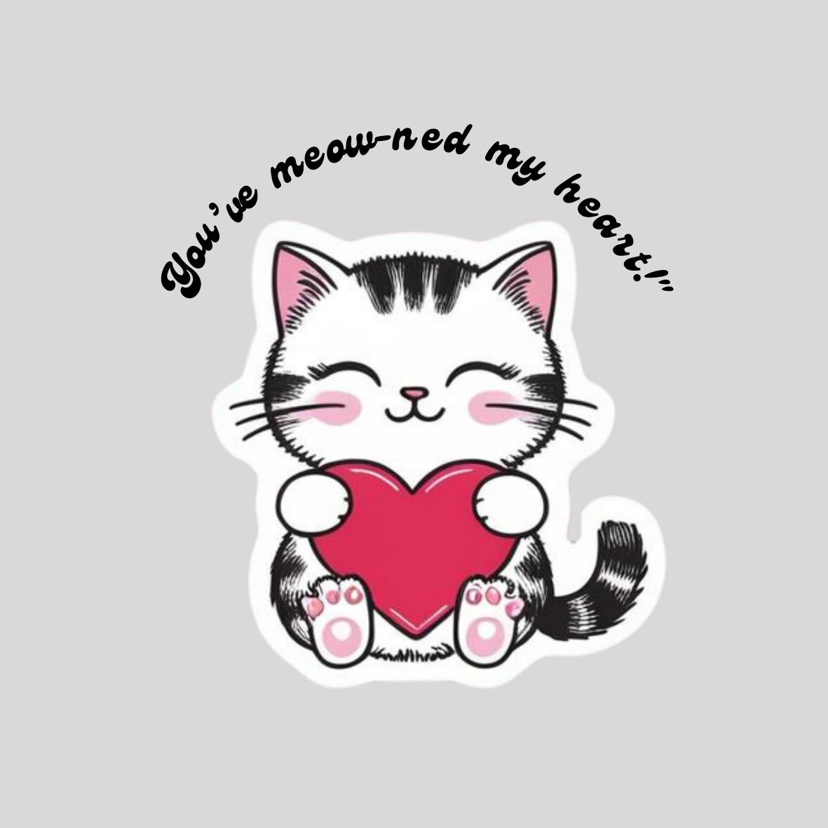 Cute Kitty Valentine Stickers