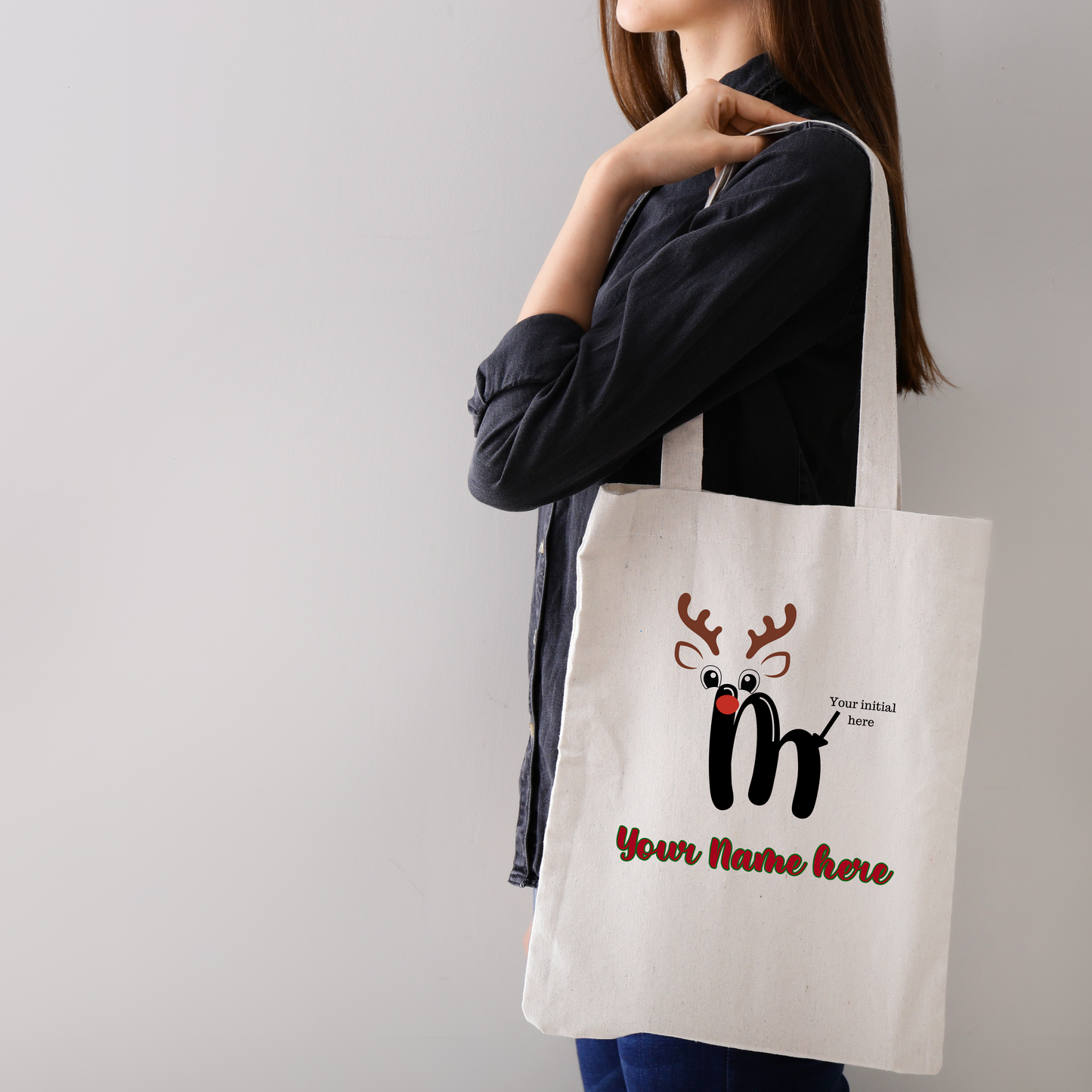 Rudolph Custom Initial Totebag