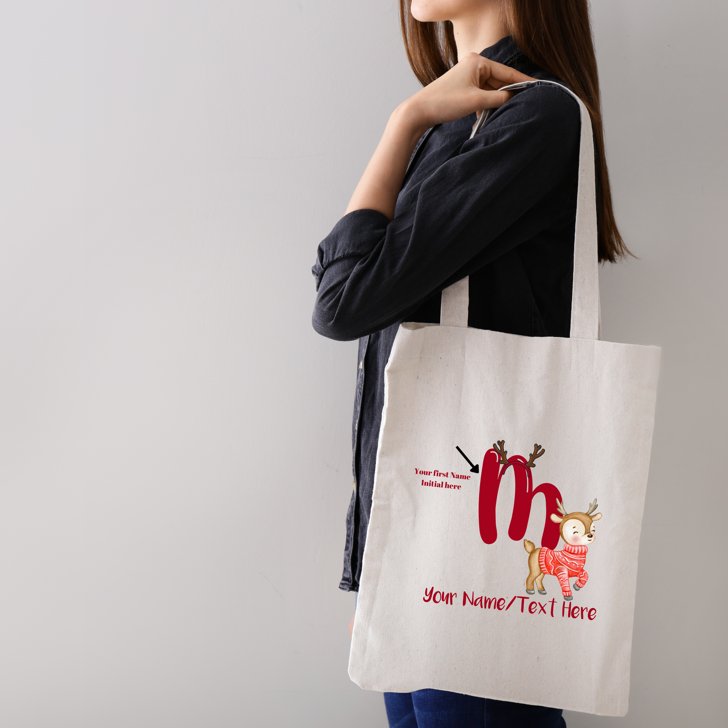 Deer Inital Totebag