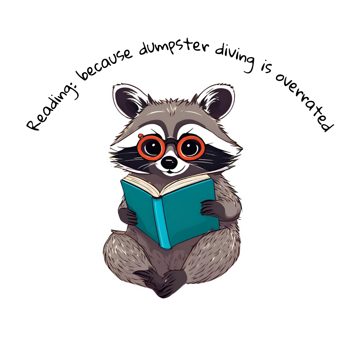 Raccoon Book Club Die-Cut Sticker