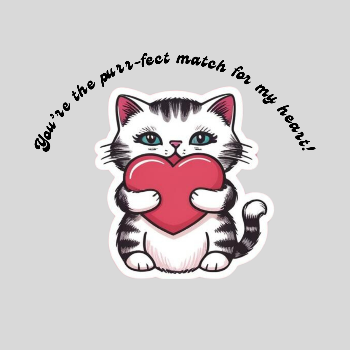 Cute Kitty Valentine Stickers