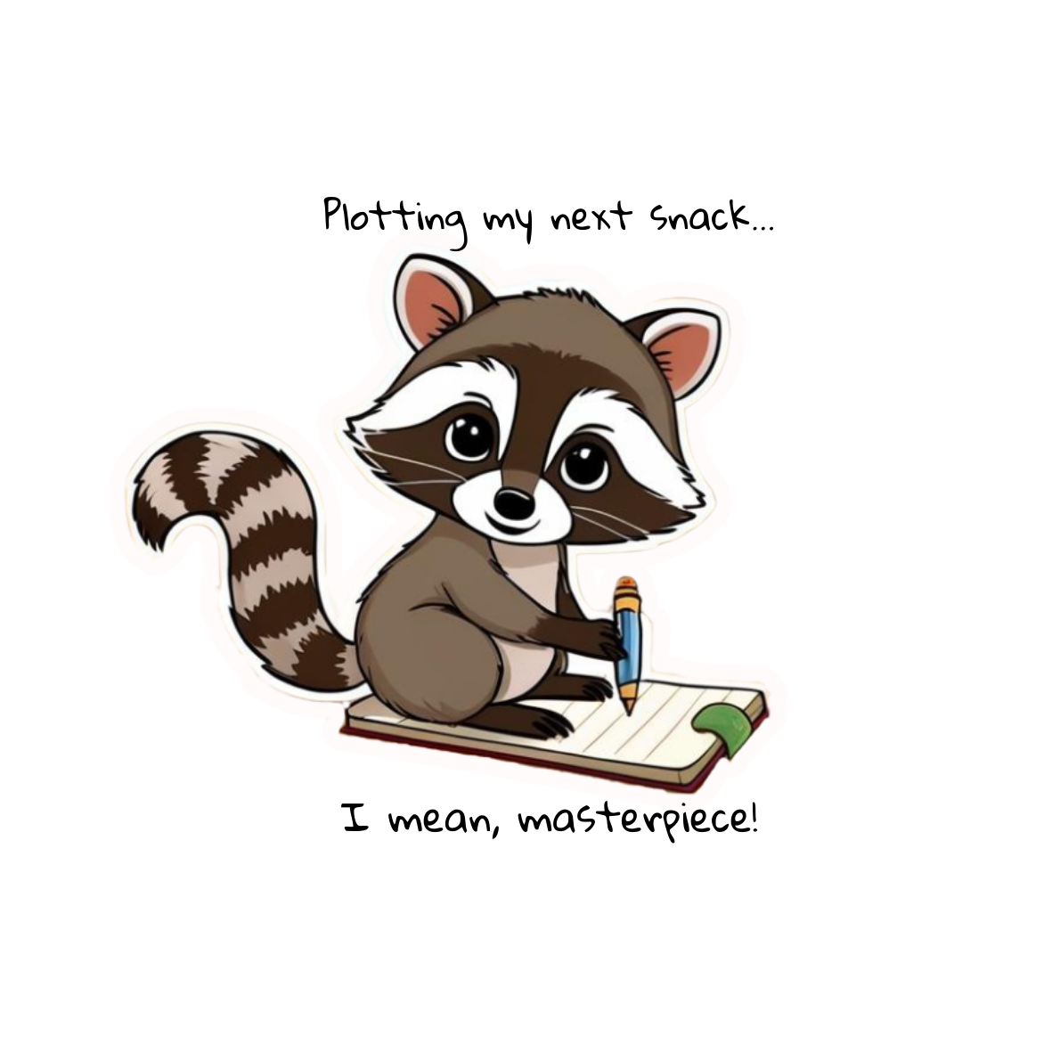 Raccoon Book Club Die-Cut Sticker