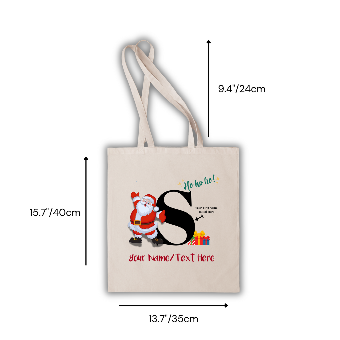 Santa Custom Initial Totebag