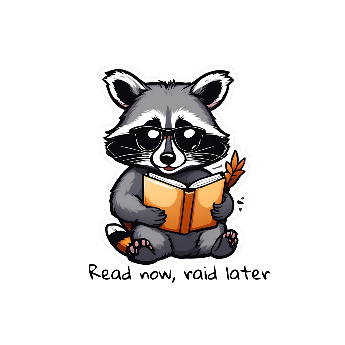 Raccoon Book Club Die-Cut Sticker