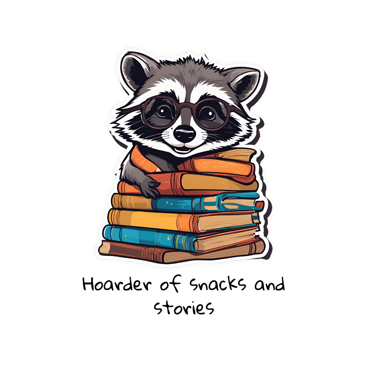 Raccoon Book Club Die-Cut Sticker