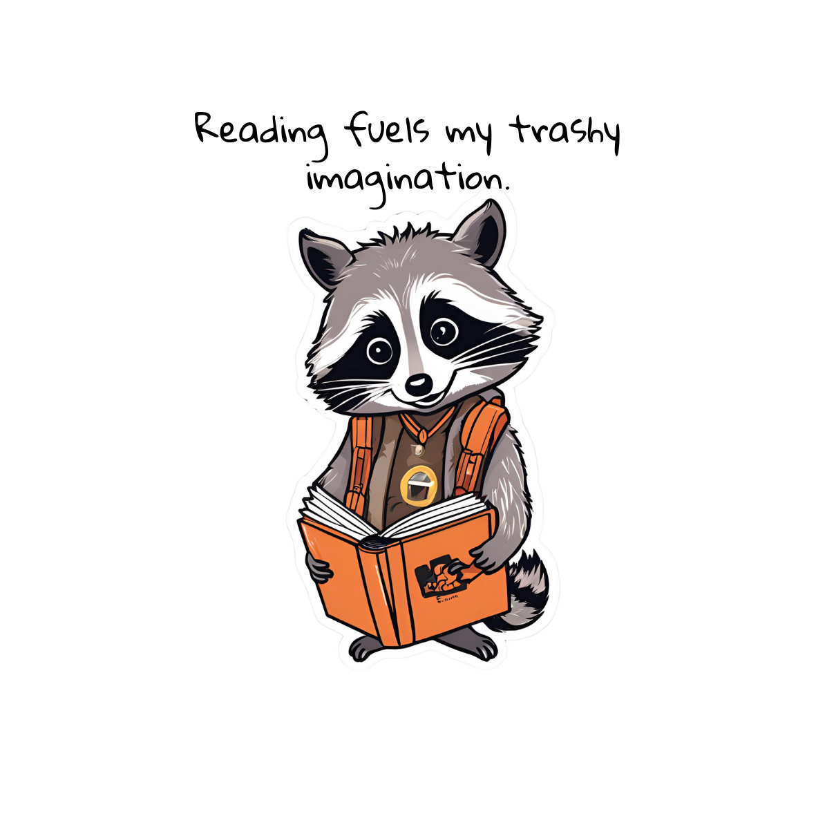 Raccoon Book Club Die-Cut Sticker