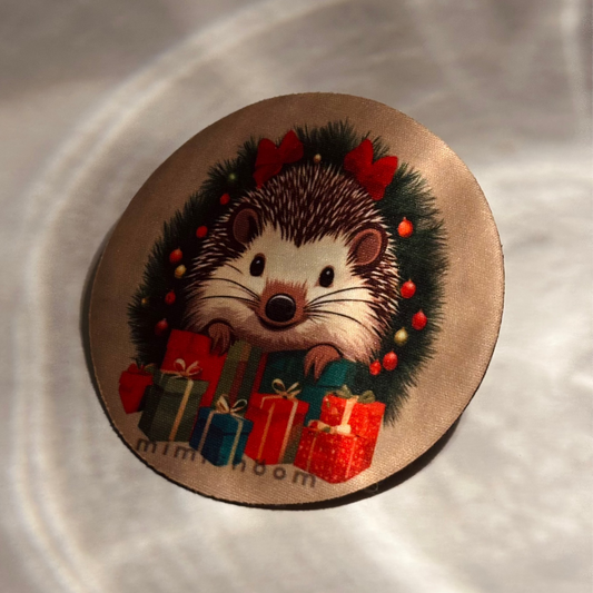 Christmas HedgeHog Fabric Coaster 🦔