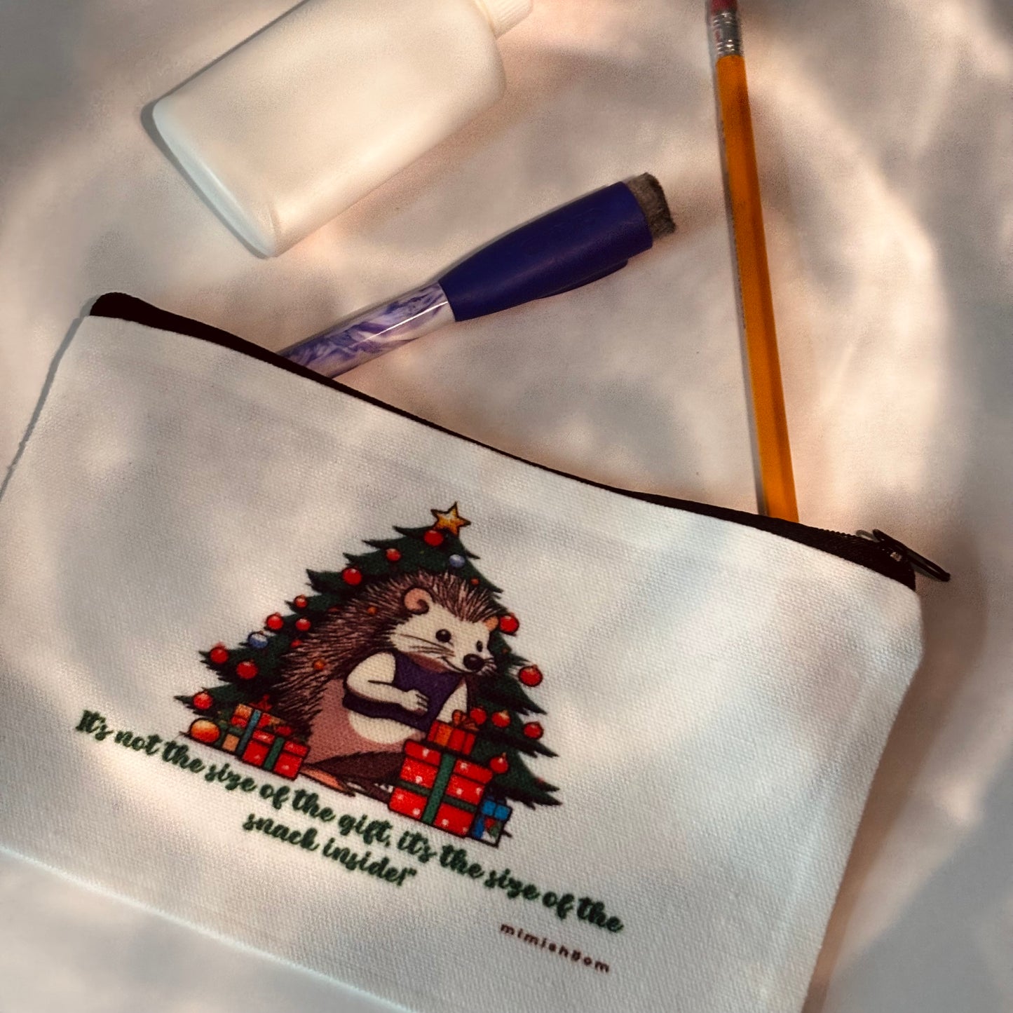 Adorable Hedgehog Festive Pencil Case