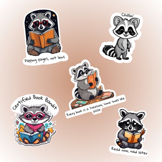 Raccoon Sticker Pack of 5