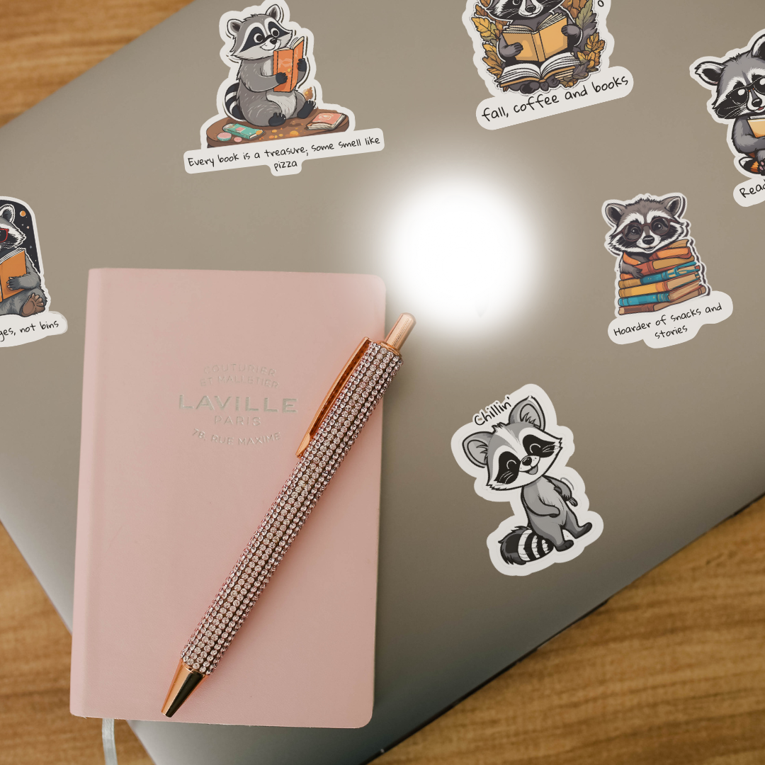 Raccoon Book Club Sticker Sheet